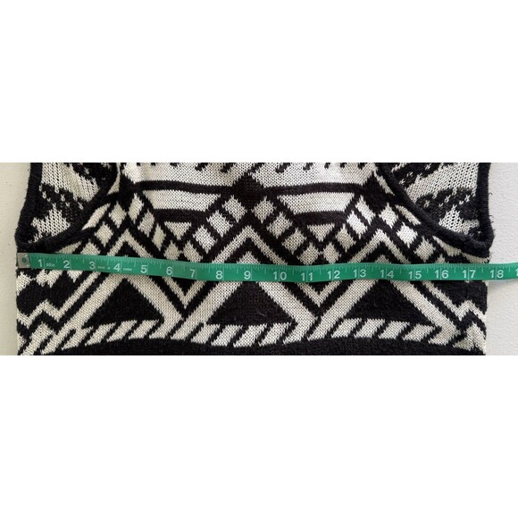 Women's Boho Tribal Aztec Knit Cardigan Sweater Open Front Draped Waterfall XS/S - Picture 7 of 8